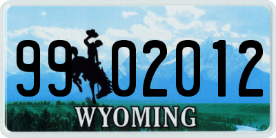 WY license plate 9902012