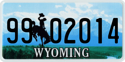 WY license plate 9902014