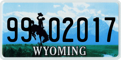 WY license plate 9902017
