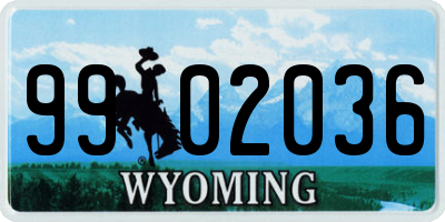 WY license plate 9902036