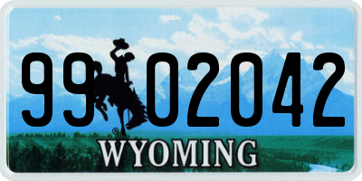 WY license plate 9902042