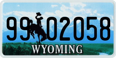 WY license plate 9902058