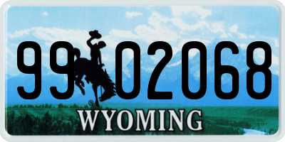 WY license plate 9902068