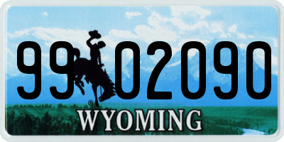WY license plate 9902090