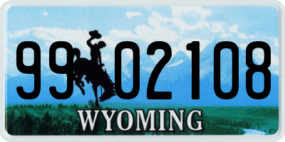 WY license plate 9902108