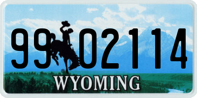 WY license plate 9902114