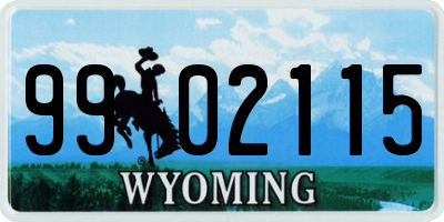 WY license plate 9902115