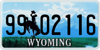 WY license plate 9902116