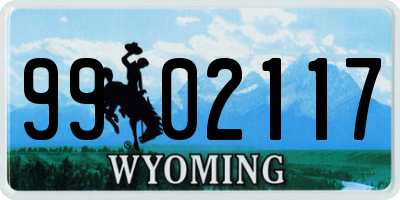 WY license plate 9902117