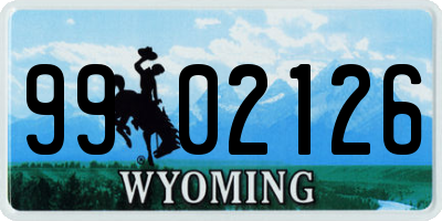 WY license plate 9902126