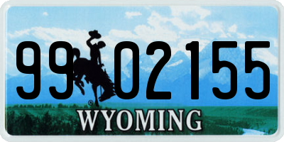WY license plate 9902155
