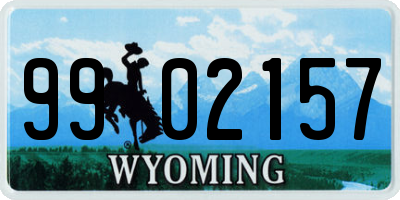 WY license plate 9902157