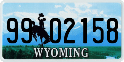 WY license plate 9902158