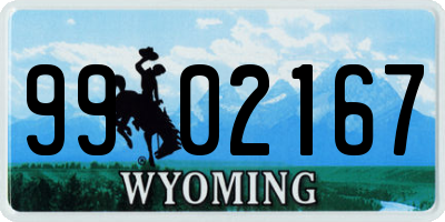 WY license plate 9902167