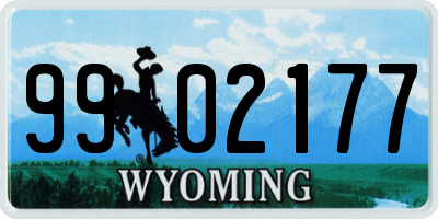 WY license plate 9902177