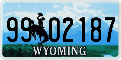 WY license plate 9902187