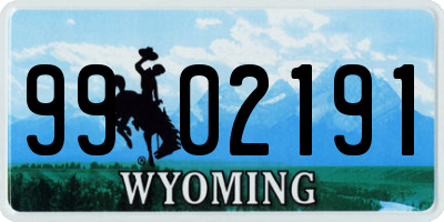 WY license plate 9902191