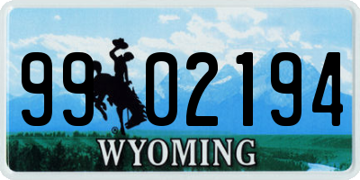 WY license plate 9902194