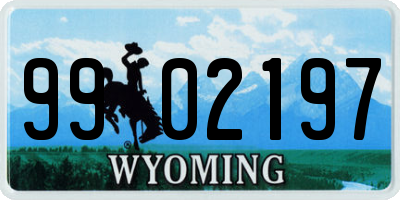 WY license plate 9902197