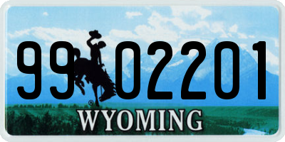 WY license plate 9902201