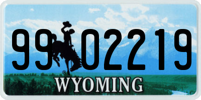WY license plate 9902219
