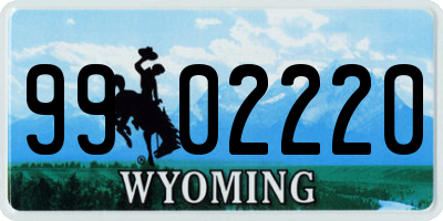 WY license plate 9902220