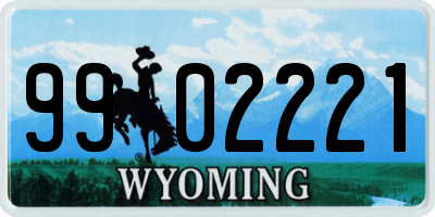 WY license plate 9902221