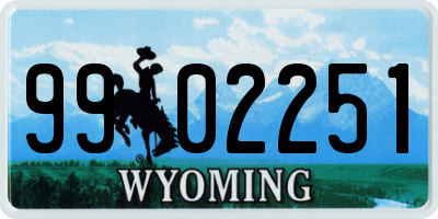 WY license plate 9902251