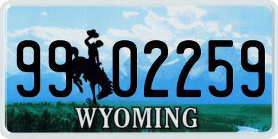 WY license plate 9902259