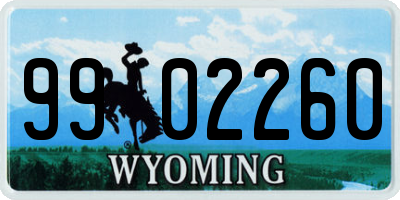WY license plate 9902260