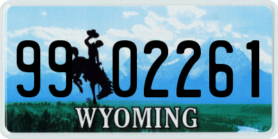 WY license plate 9902261