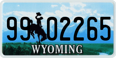 WY license plate 9902265
