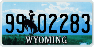 WY license plate 9902283