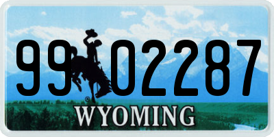 WY license plate 9902287