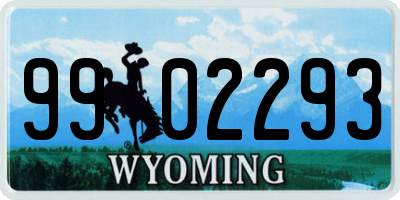 WY license plate 9902293