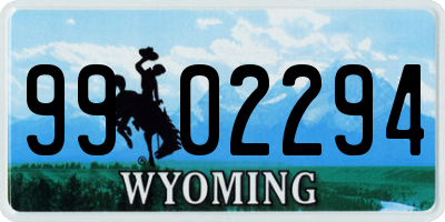 WY license plate 9902294
