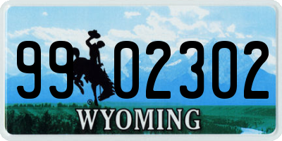 WY license plate 9902302