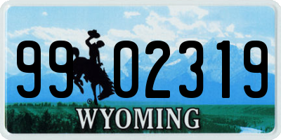 WY license plate 9902319