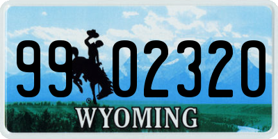 WY license plate 9902320