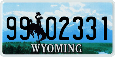 WY license plate 9902331