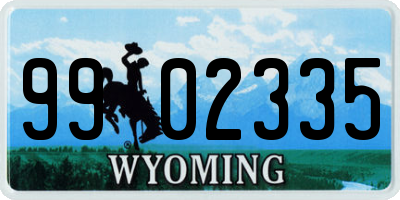 WY license plate 9902335