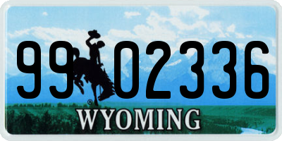 WY license plate 9902336
