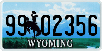 WY license plate 9902356