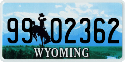 WY license plate 9902362