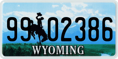 WY license plate 9902386