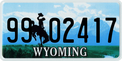 WY license plate 9902417
