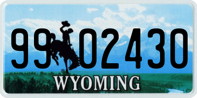 WY license plate 9902430