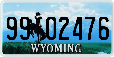WY license plate 9902476
