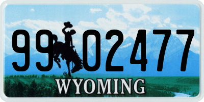 WY license plate 9902477