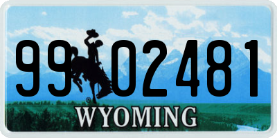 WY license plate 9902481
